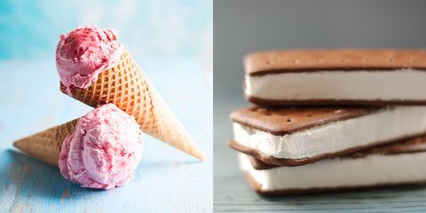 Ice Cream Cone and Ice Cream Sandwich