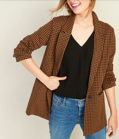 Jacquard Boyfriend Blazer pre ženy